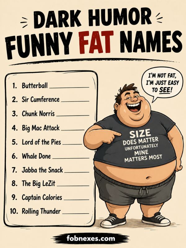 Dark Humor Funny Fat Names
