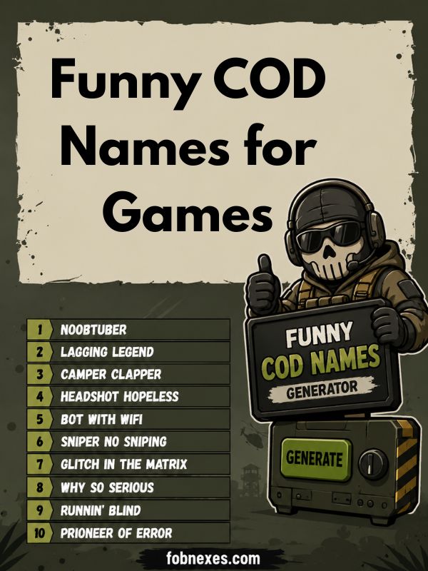 Funny COD Names for Games
