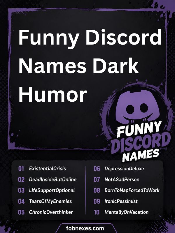 Funny Discord Names Dark Humor
